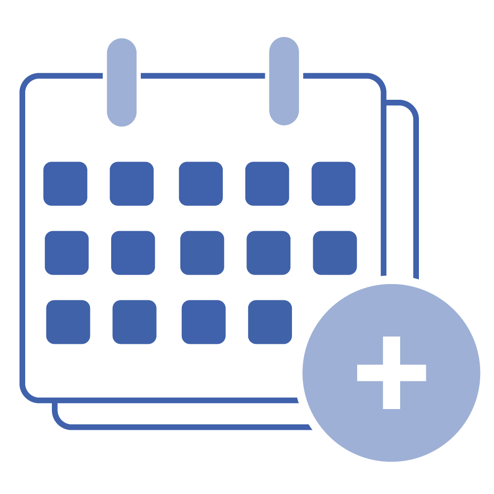 calendar with plus sign graphic