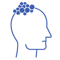human head with bubbles on top icon