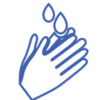 hands with water droplets icon