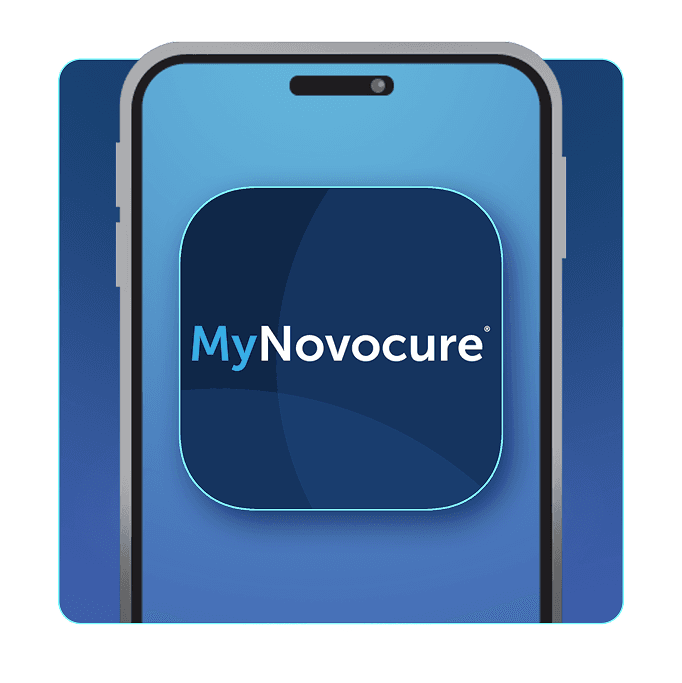 Smartphone displaying the MyNovocure App.