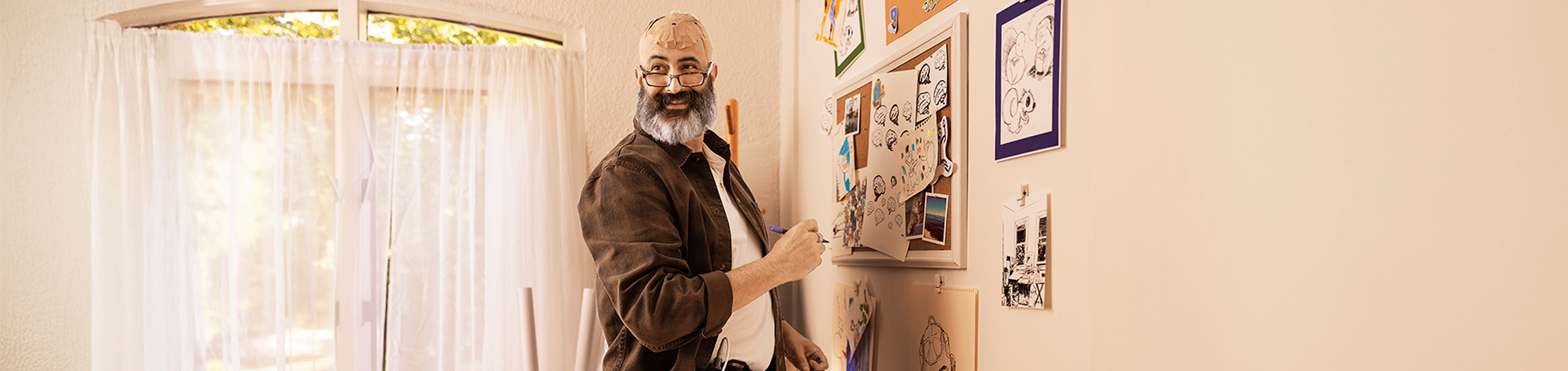 Fink at home while using Optune Gio.